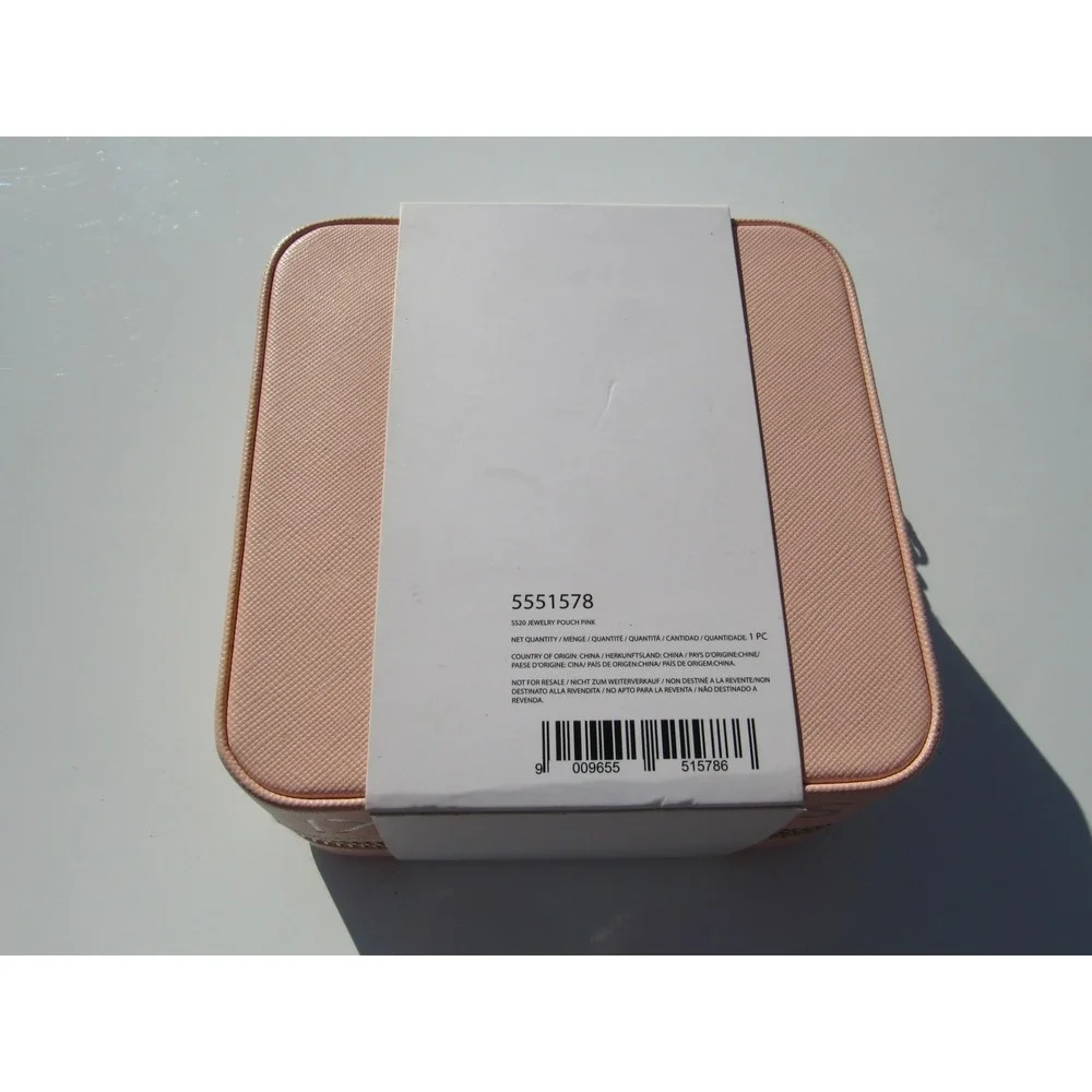 Swarovski Pink Travel Jewelry Pouch Box Organizer with Mirror & Zipper New